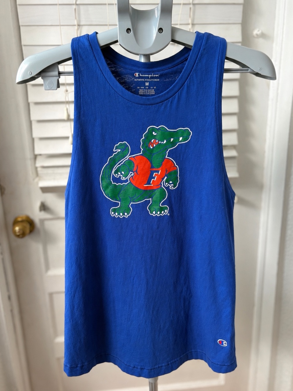 Champion Florida Gators Albert Mascot Tank Top Blue Womens M 100% Cotton